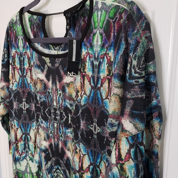 Embellished scoopneck top NWT keyhole back with chain Goth Witchy ♡ - Picture 8 of 12